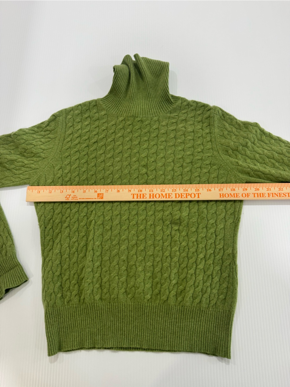 Vintage Geneva Green Cashmere Turtleneck Sweater Large - Picture 5 of 6